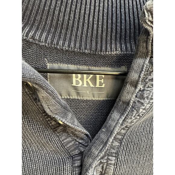 BKE Men's Large Blue Ryder 1/4 ButtonHenley Sweater Knit Cotton Pullover Casual - Picture 8 of 9